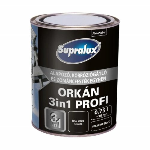 SUPRALUX ORKÁN PROFI 3IN1 RAL9005 FEKETE 0,75L